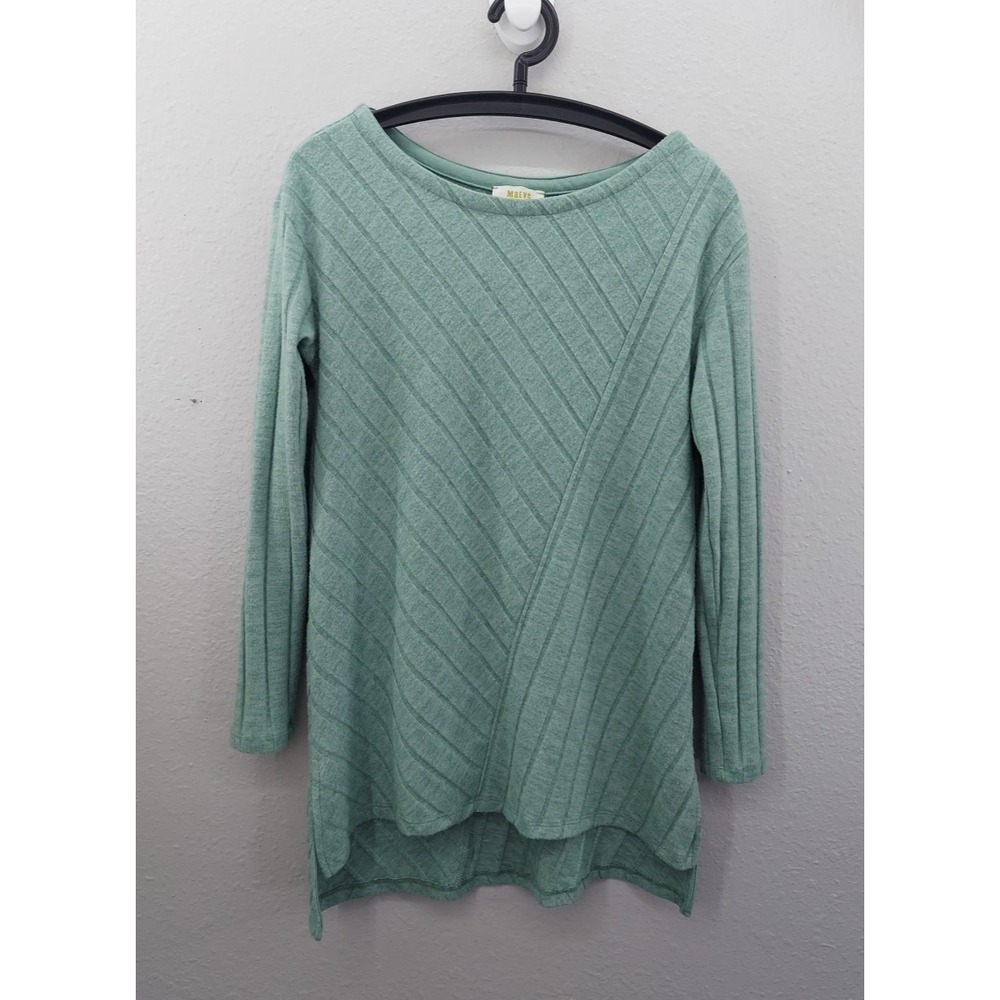 Anthropologie Maeve Sweater Women Small Green Devine Tunic Ribed Long Sleeve